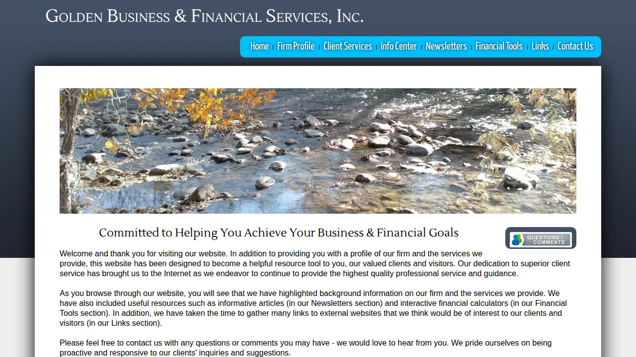 Golden Business & Financial Sv page