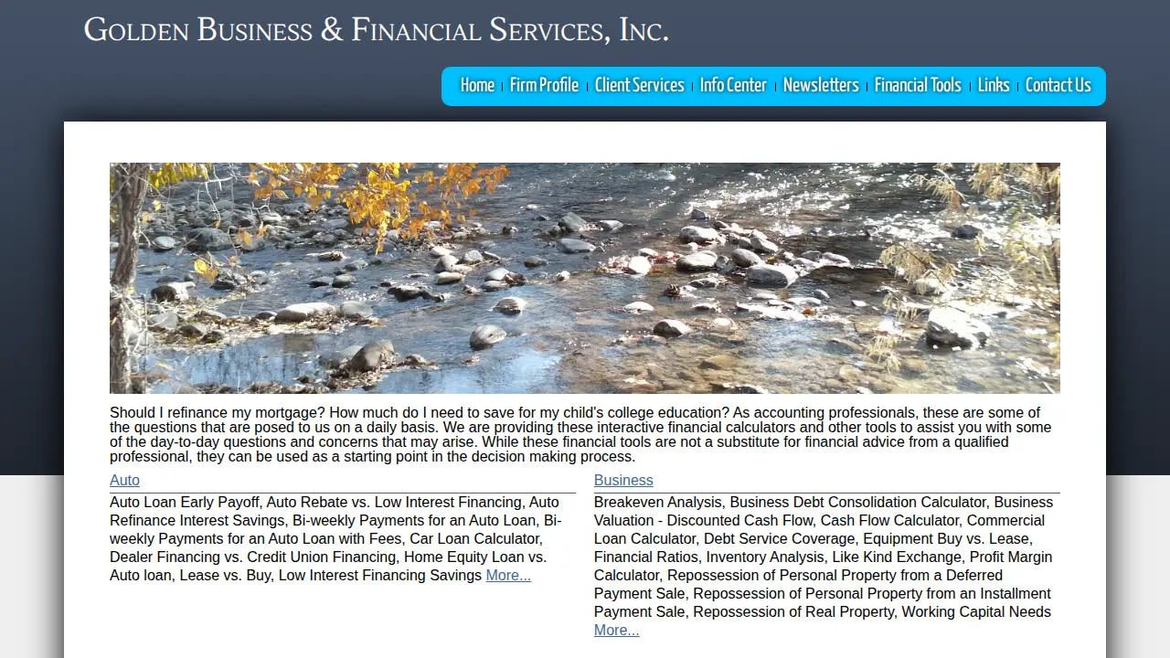 Golden Business & Financial Sv page