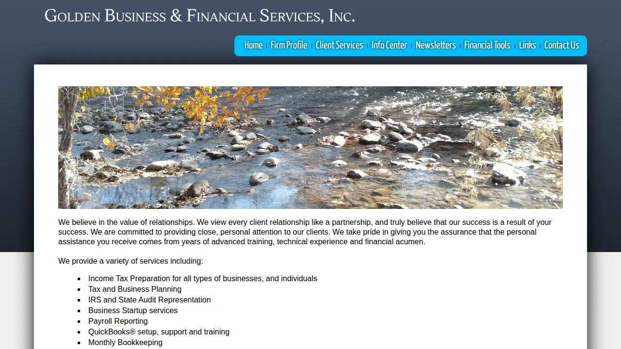 Golden Business & Financial Sv page