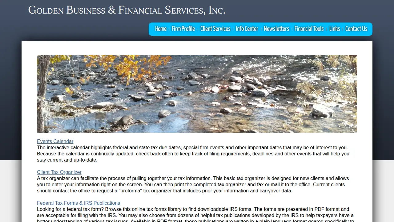 Golden Business & Financial Sv page