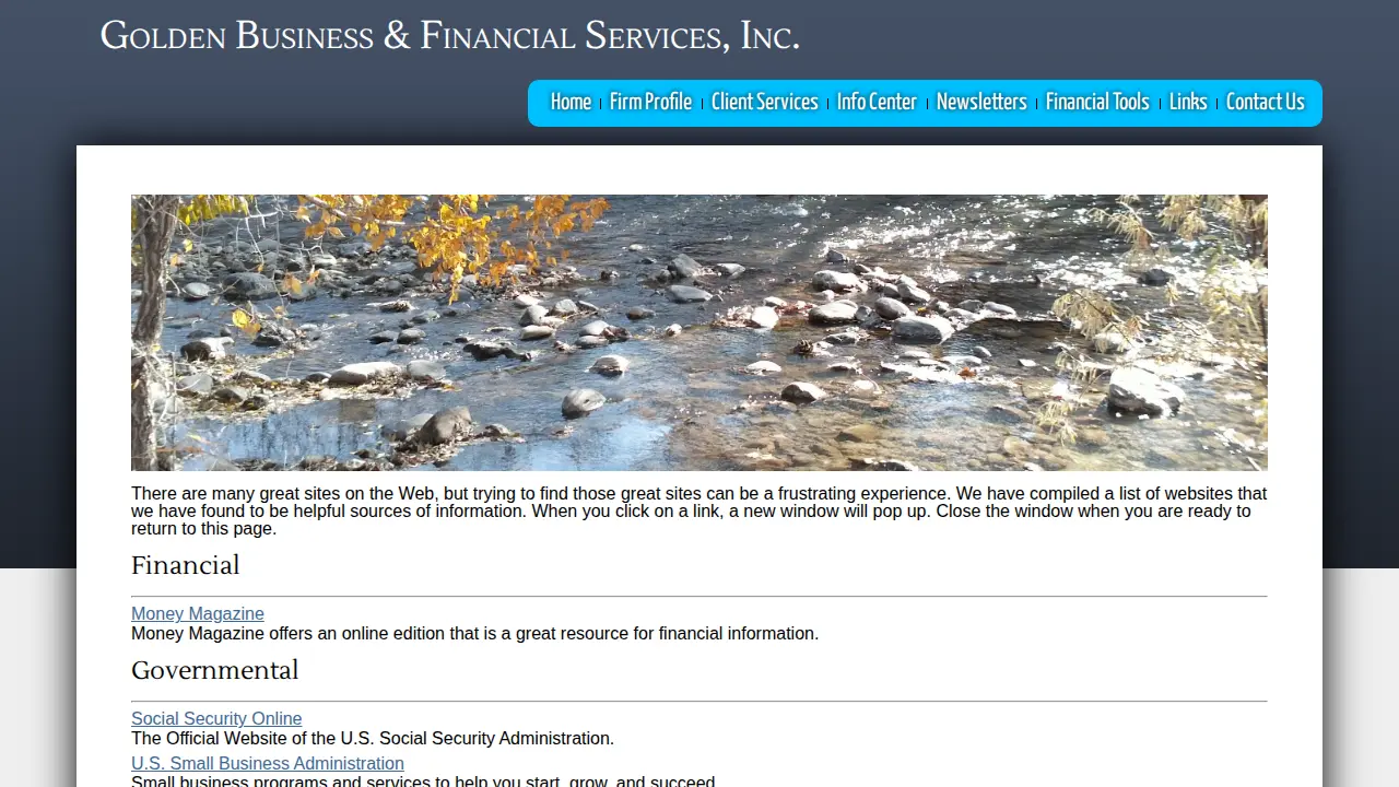 Golden Business & Financial Sv page