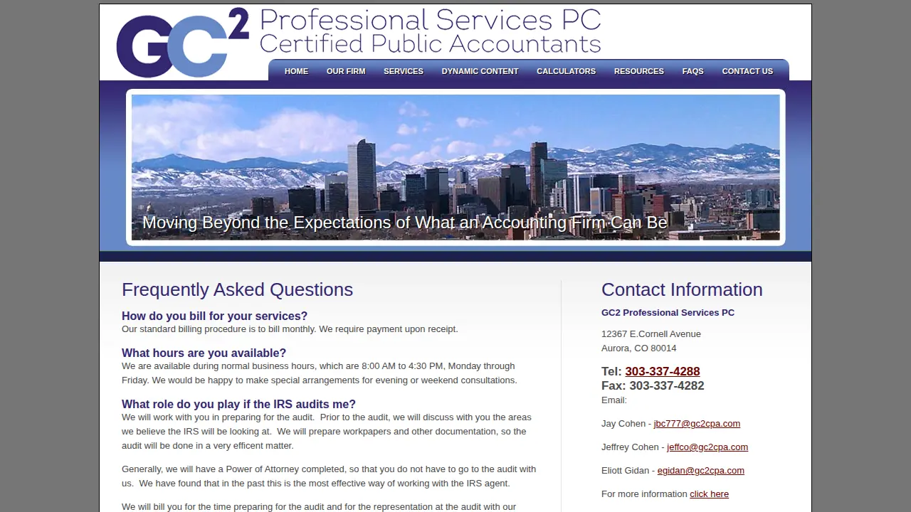 gc2 professional services page
