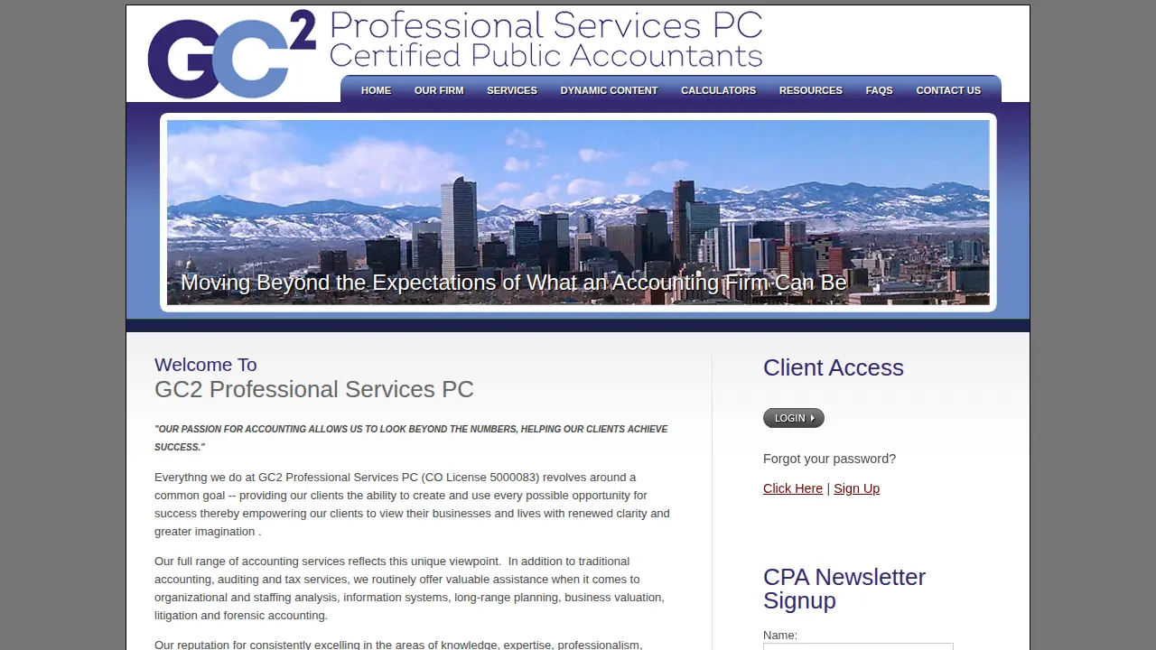 gc2 professional services page