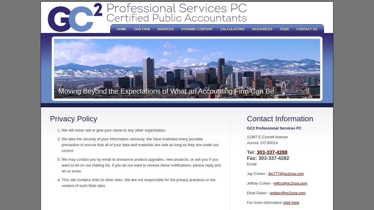 gc2 professional services page