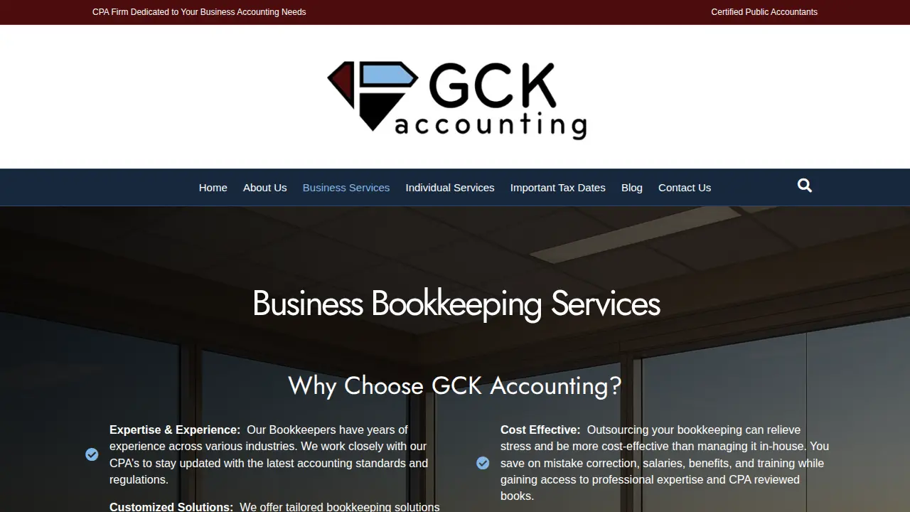 GCK Accounting page