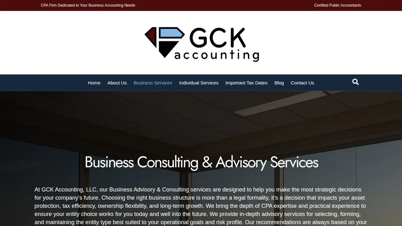 GCK Accounting page