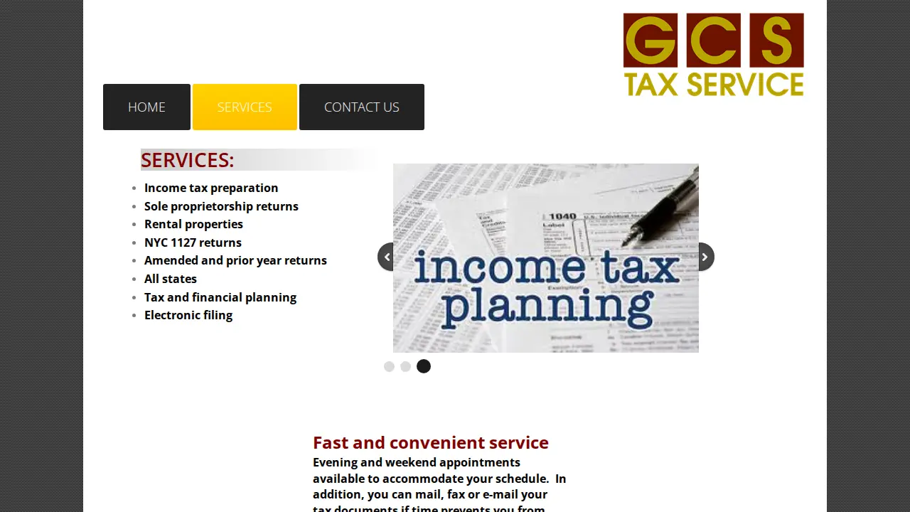 GCS Tax Service page
