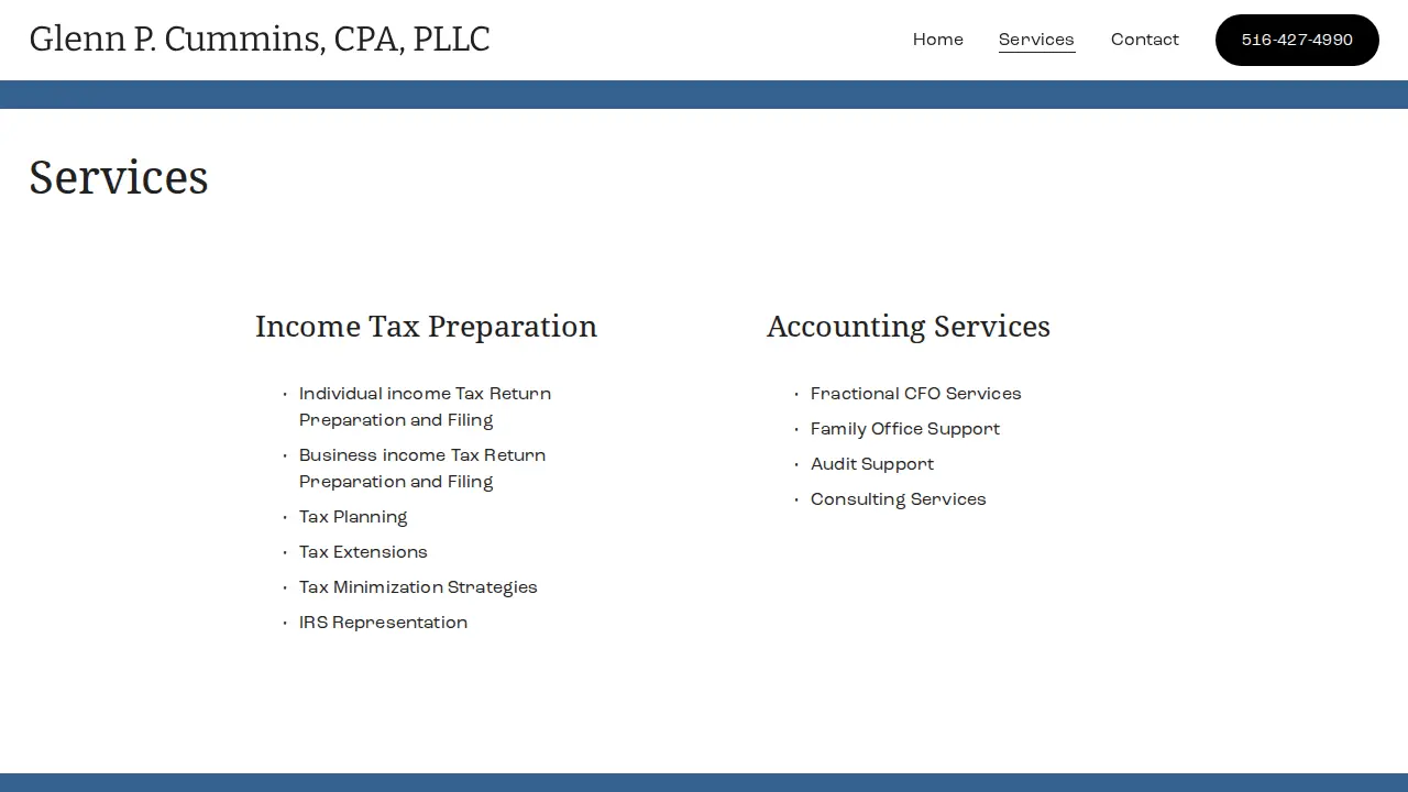Glenn P. Cummins, CPA page