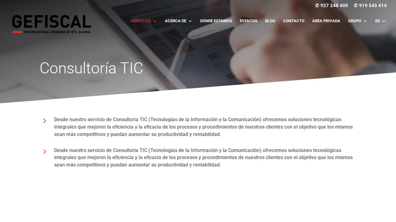 GEFISCAL ETL GLOBAL page