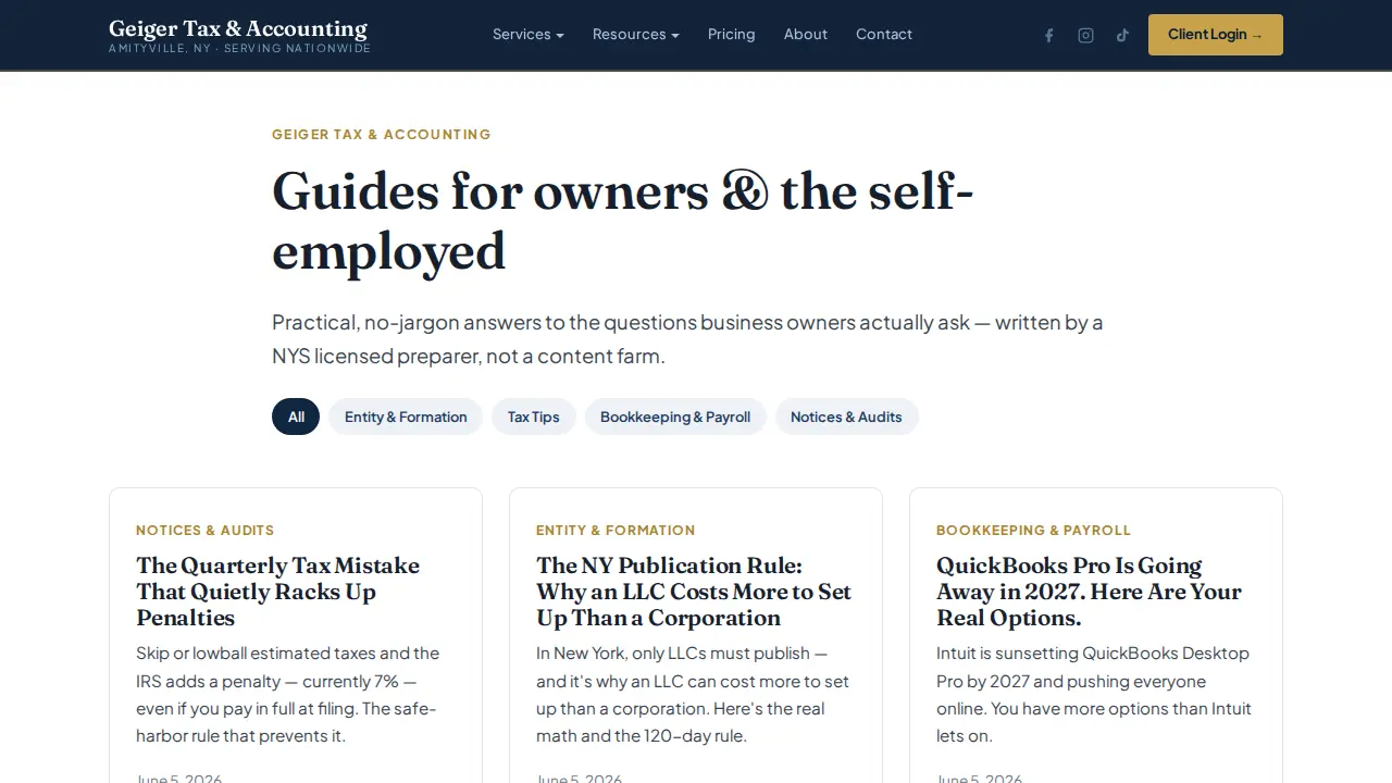 Geiger Tax & Accounting page