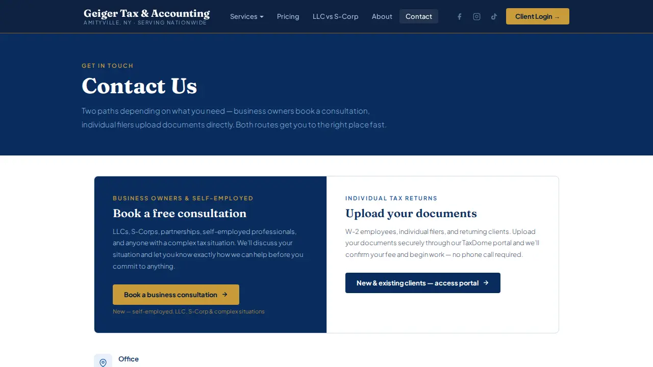 Geiger Tax & Accounting page
