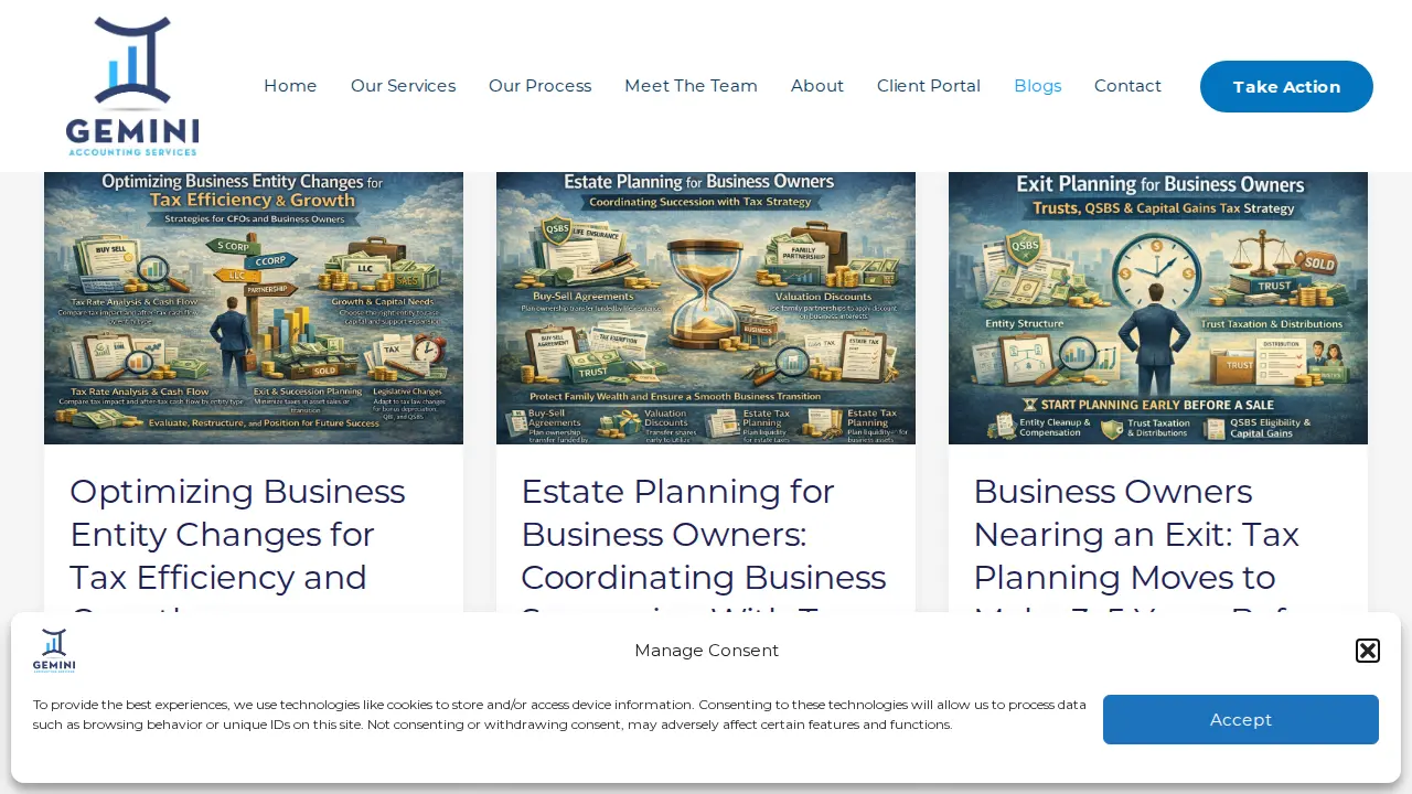 Gemini Accounting page