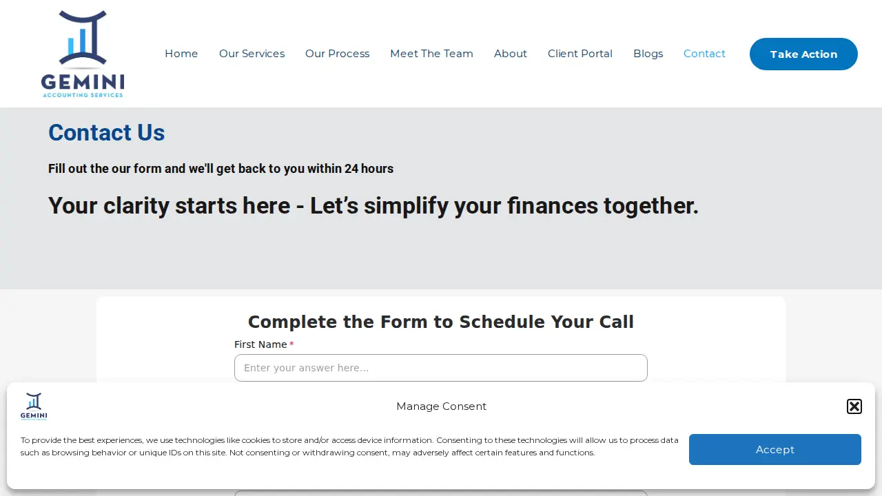 Gemini Accounting page
