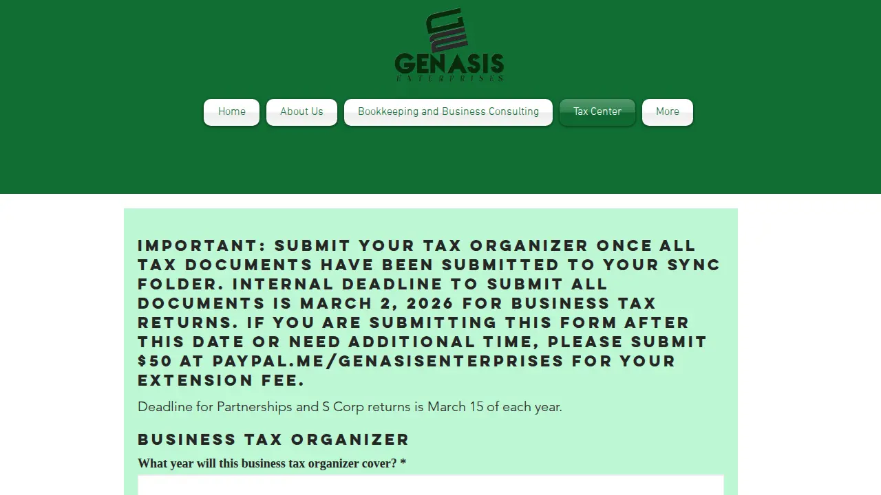 Genasis Enterprises page
