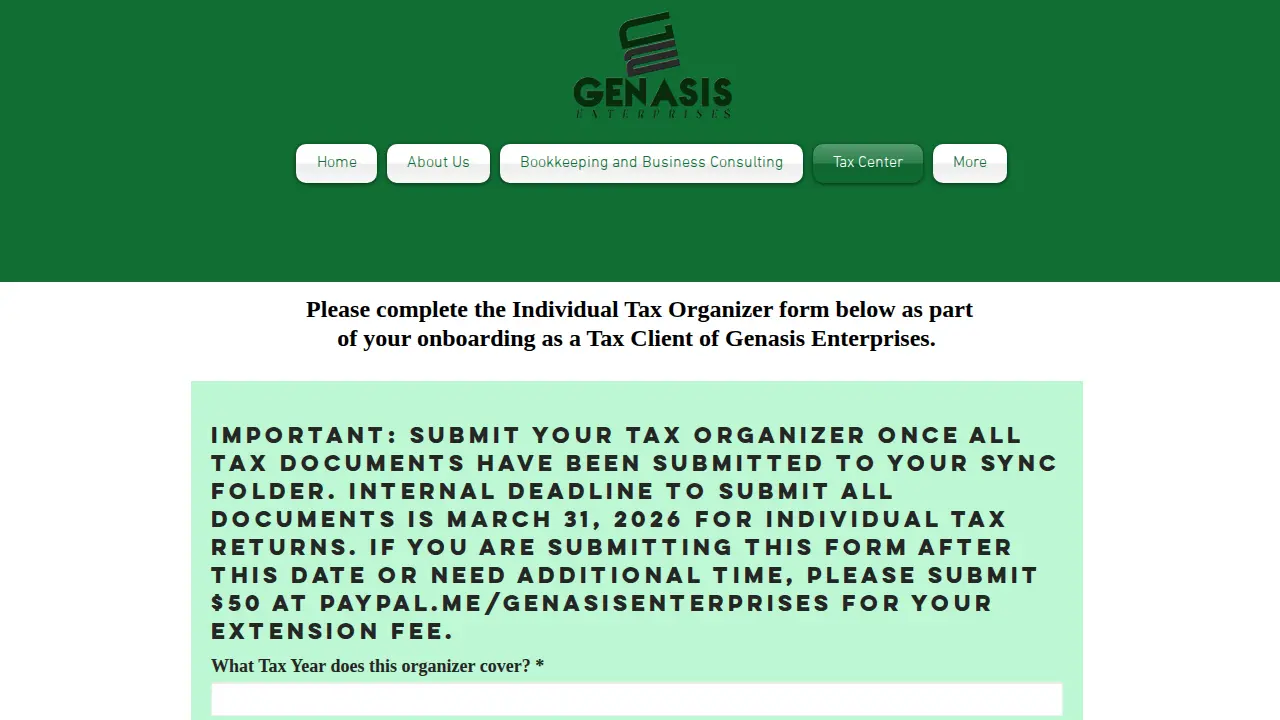 Genasis Enterprises page