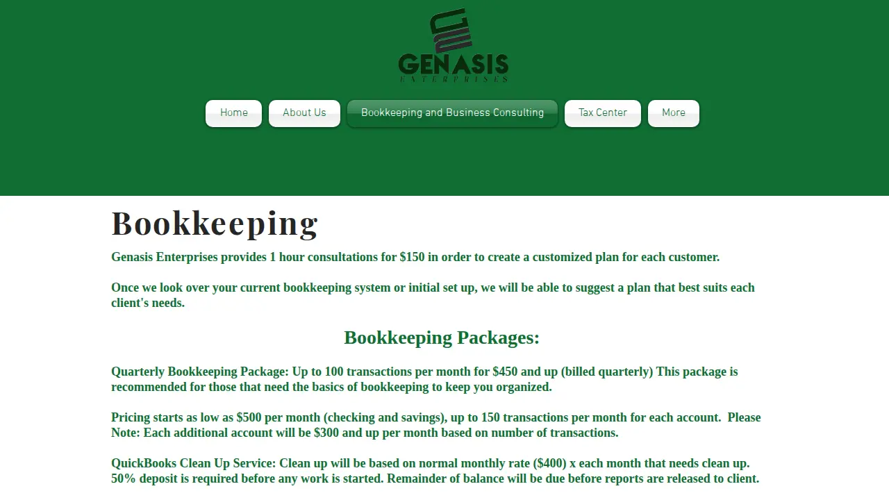 Genasis Enterprises page