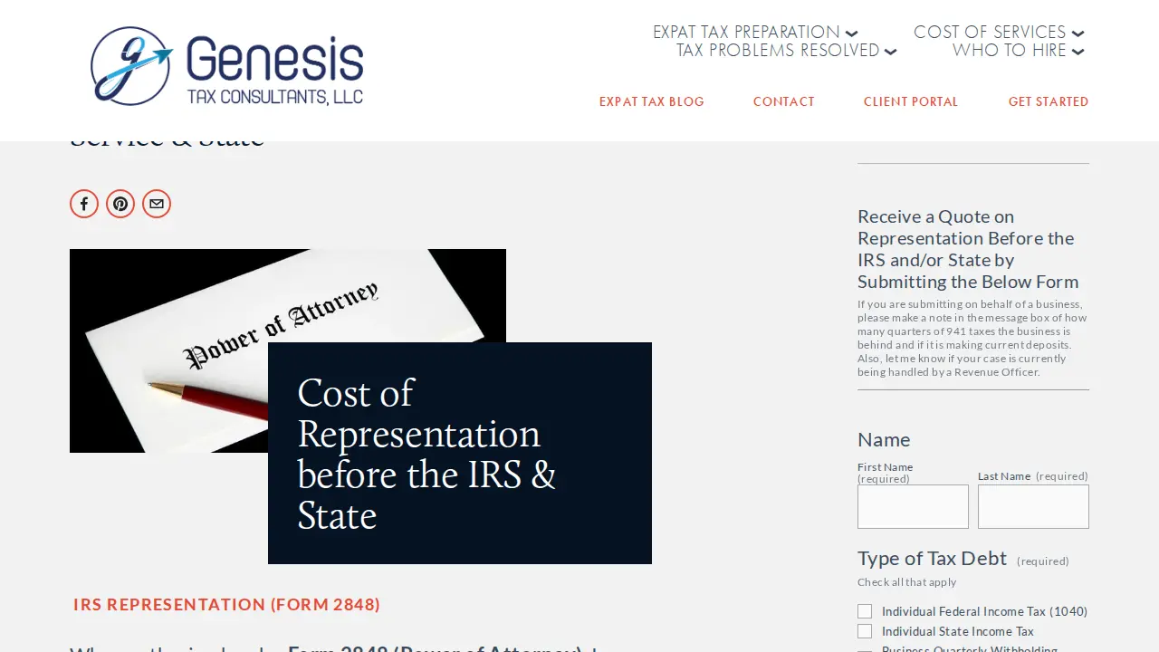 Genesis Tax Consultants, LLC page