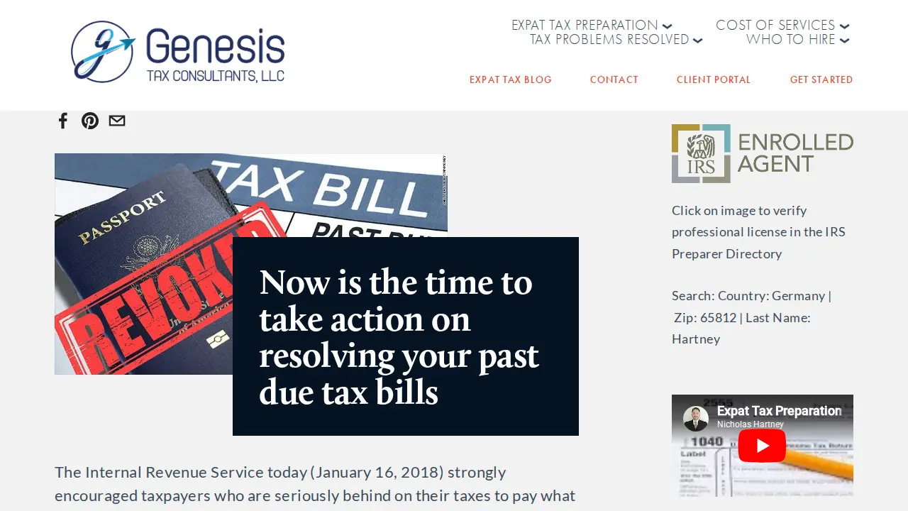 Genesis Tax Consultants, LLC page
