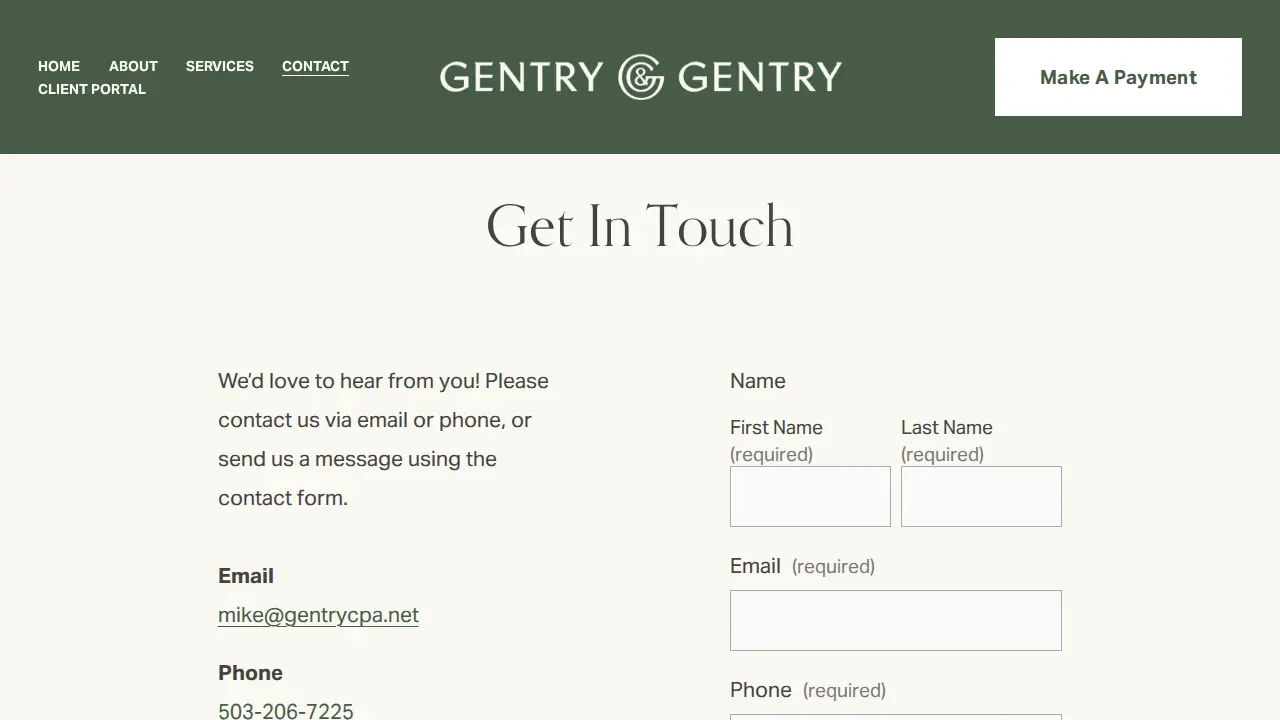 Gentry & Gentry CPA page