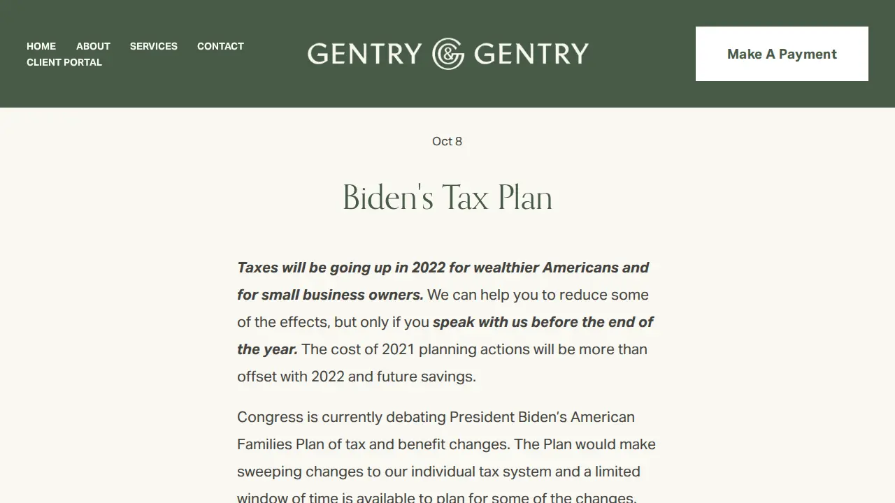 Gentry & Gentry CPA page