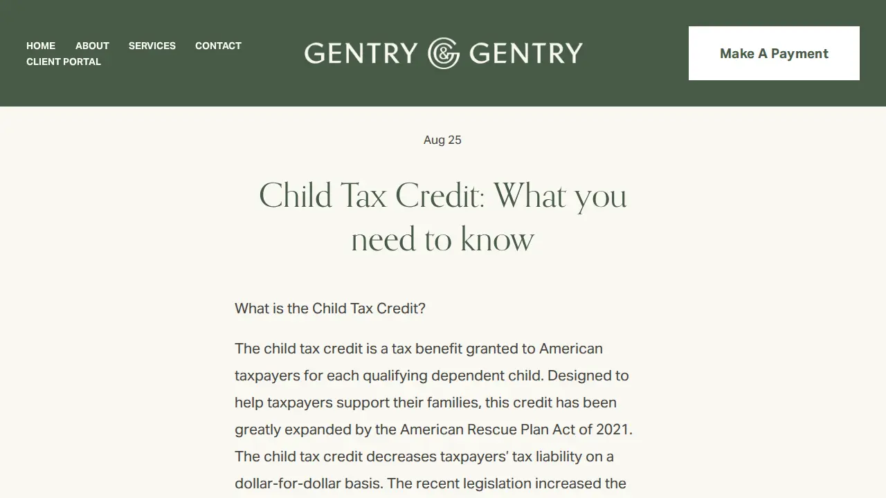 Gentry & Gentry CPA page