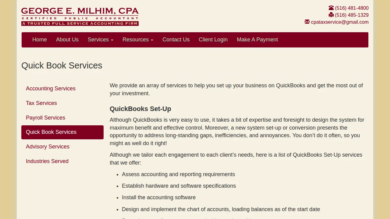 George E. Milhim CPA page