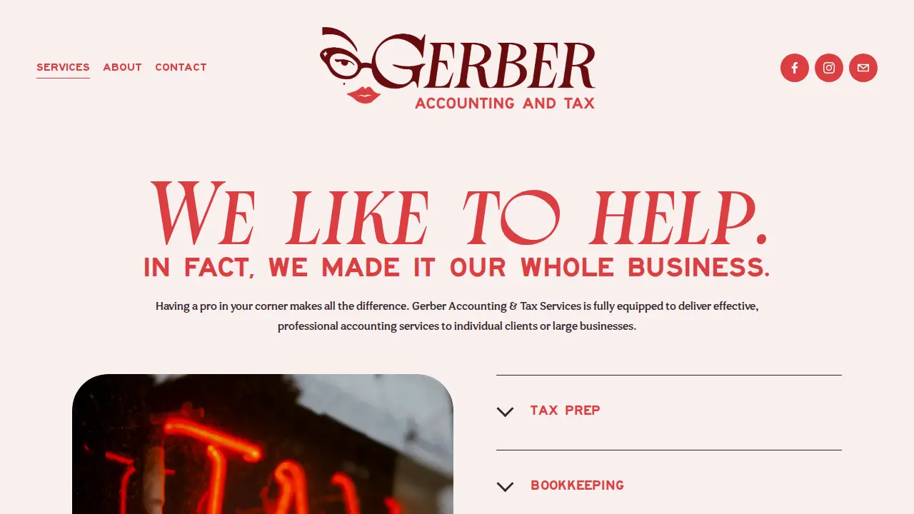 Gerber Accounting and Tax Services page