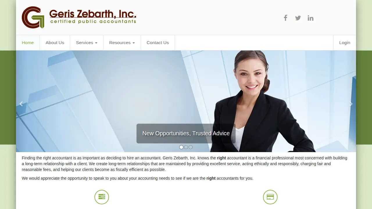 Geris Zebarth, Inc. page