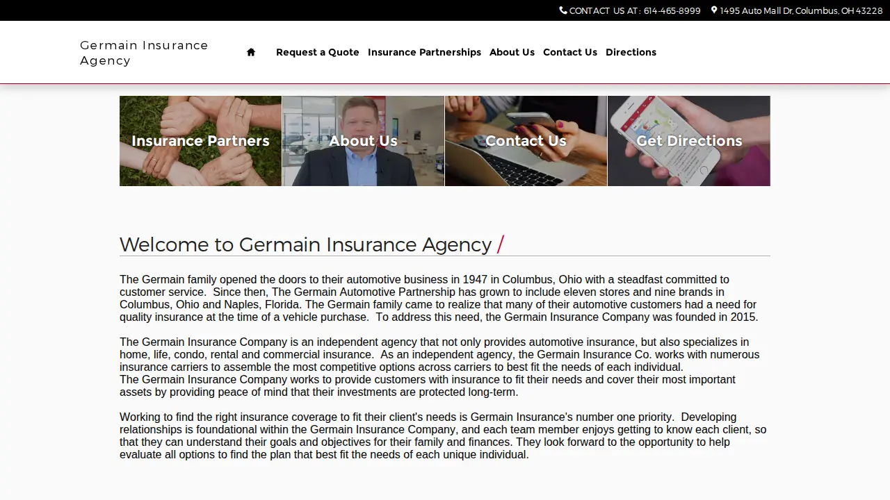 The Germain Insurance Company website