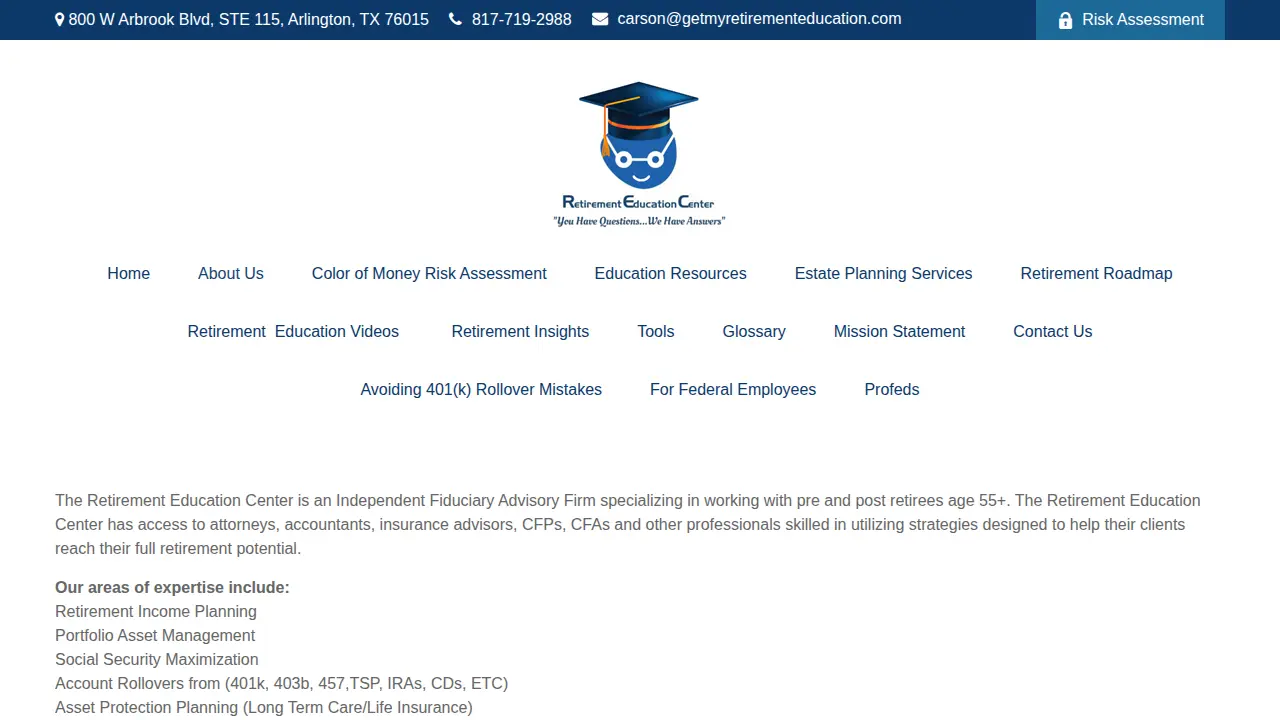 Carson Enterprise (Retirement Education Center) page