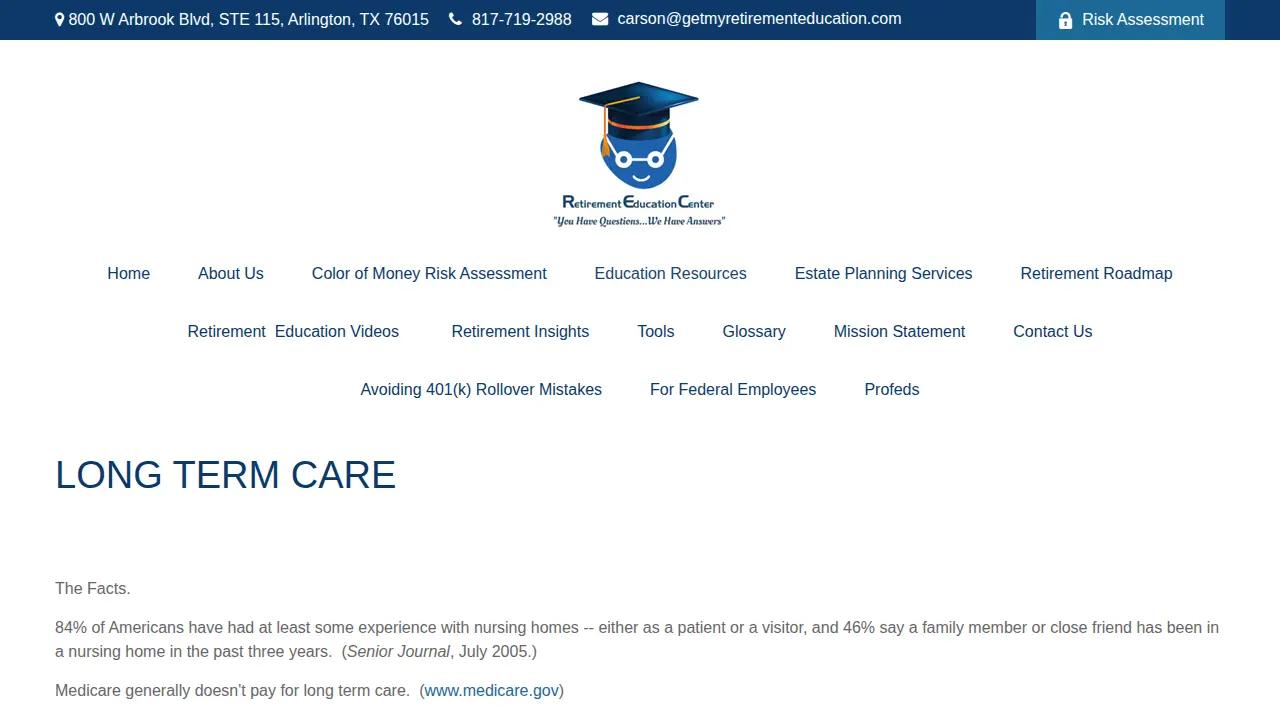 Carson Enterprise (Retirement Education Center) page