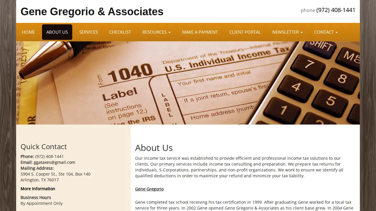 Gene Gregorio & Associates page