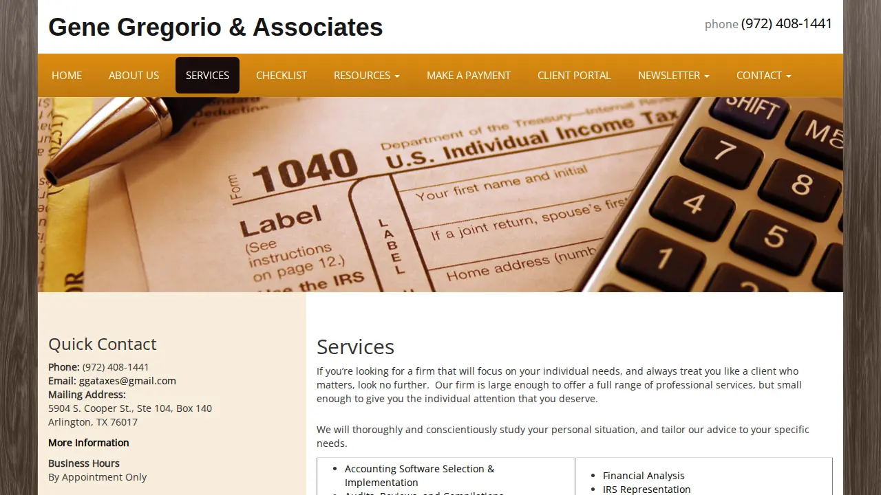 Gene Gregorio & Associates page