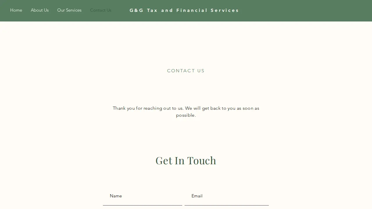G&G Tax and Financial Services page