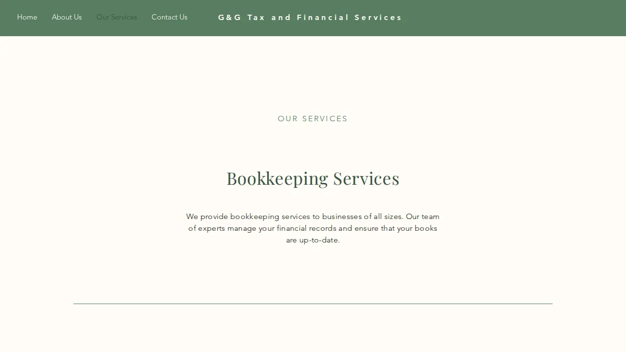 G&G Tax and Financial Services page