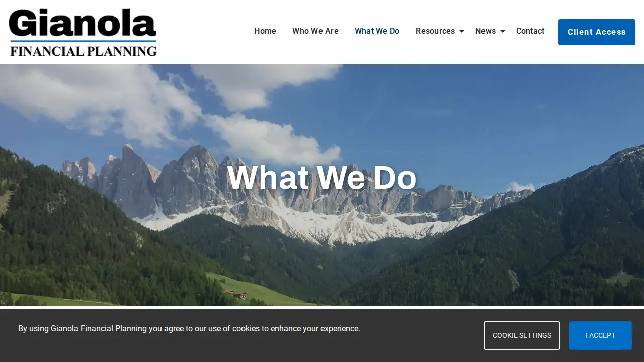 Gianola Financial Planning page