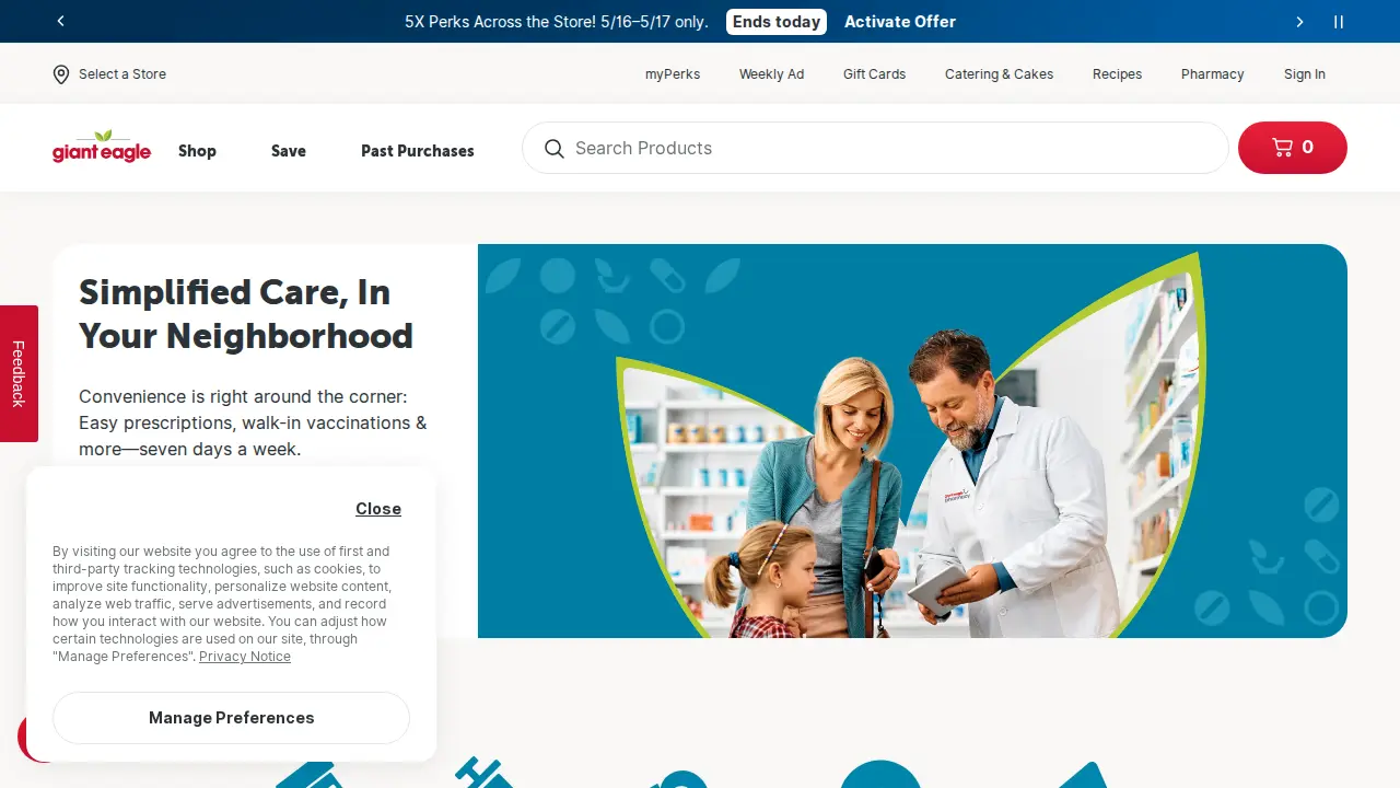 Giant Eagle Pharmacy website