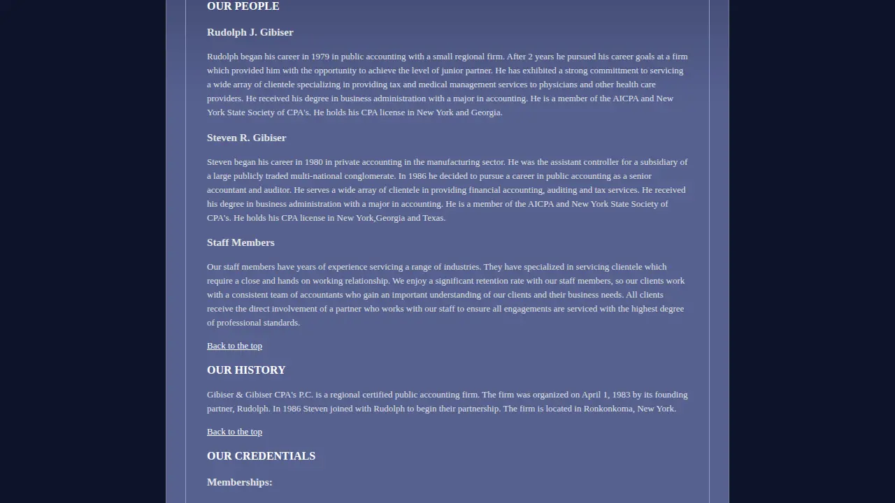 Gibiser & Gibiser page