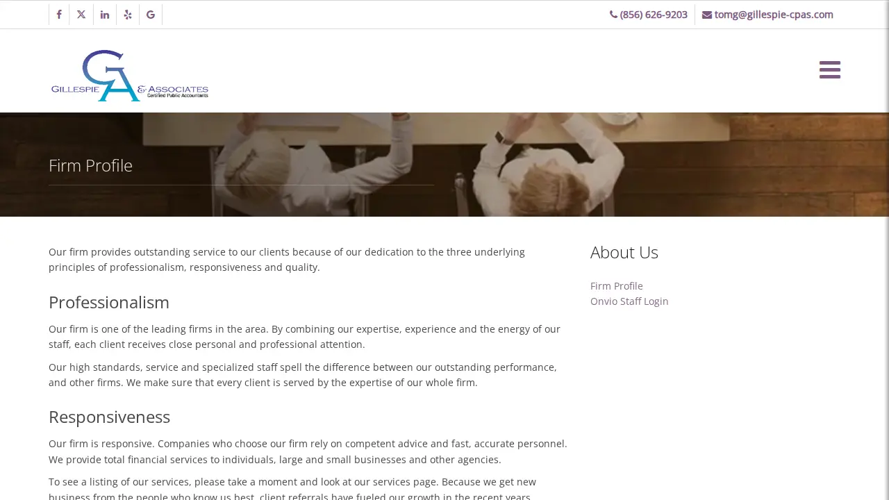 Gillespie & Associates page