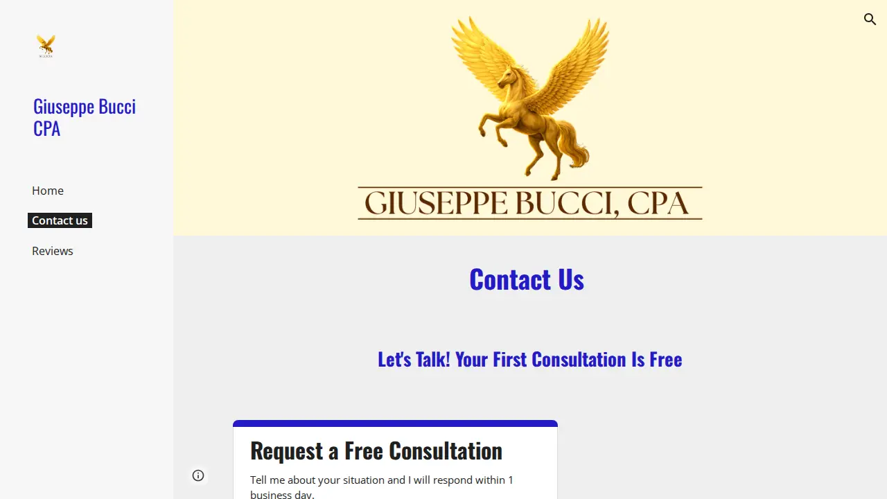 Giuseppe Bucci, CPA page
