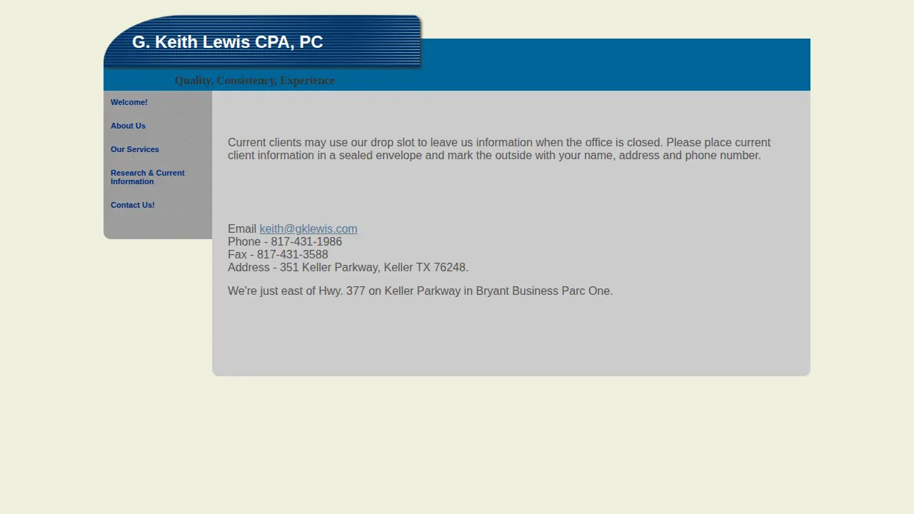 G. Keith Lewis CPA PC page
