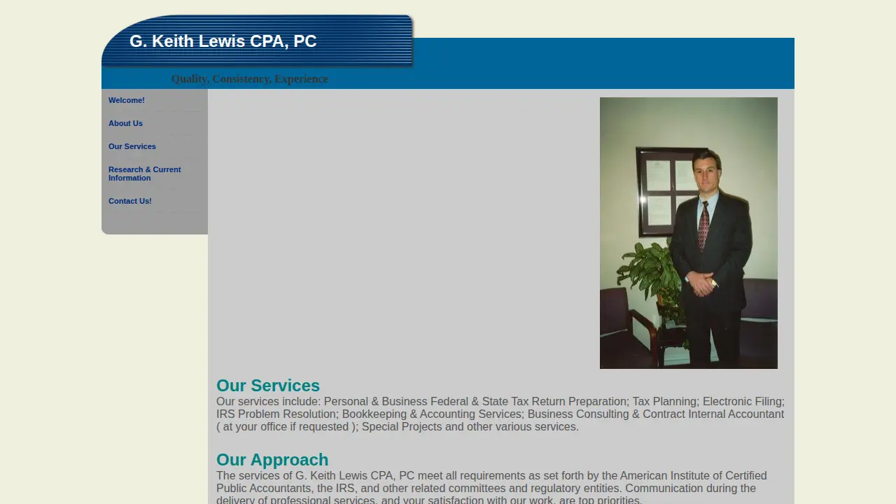 G. Keith Lewis CPA PC page