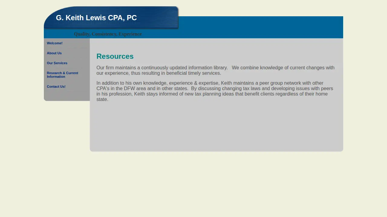 G. Keith Lewis CPA PC page