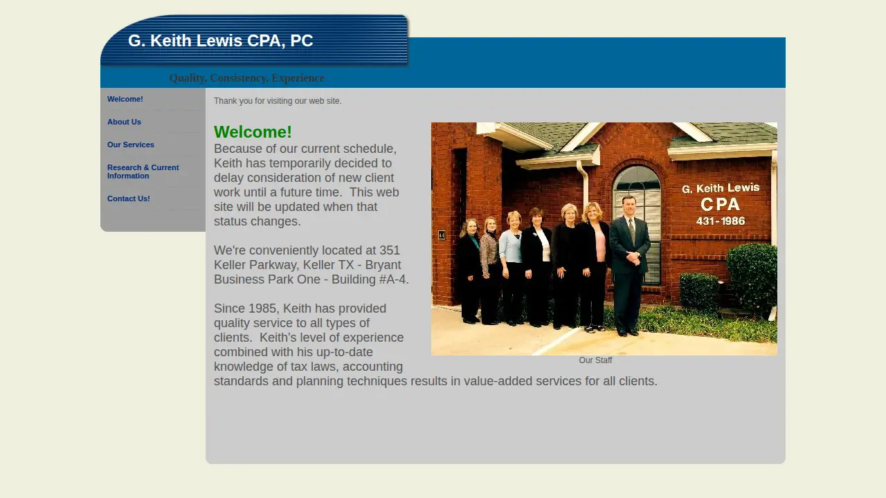 G. Keith Lewis CPA PC page