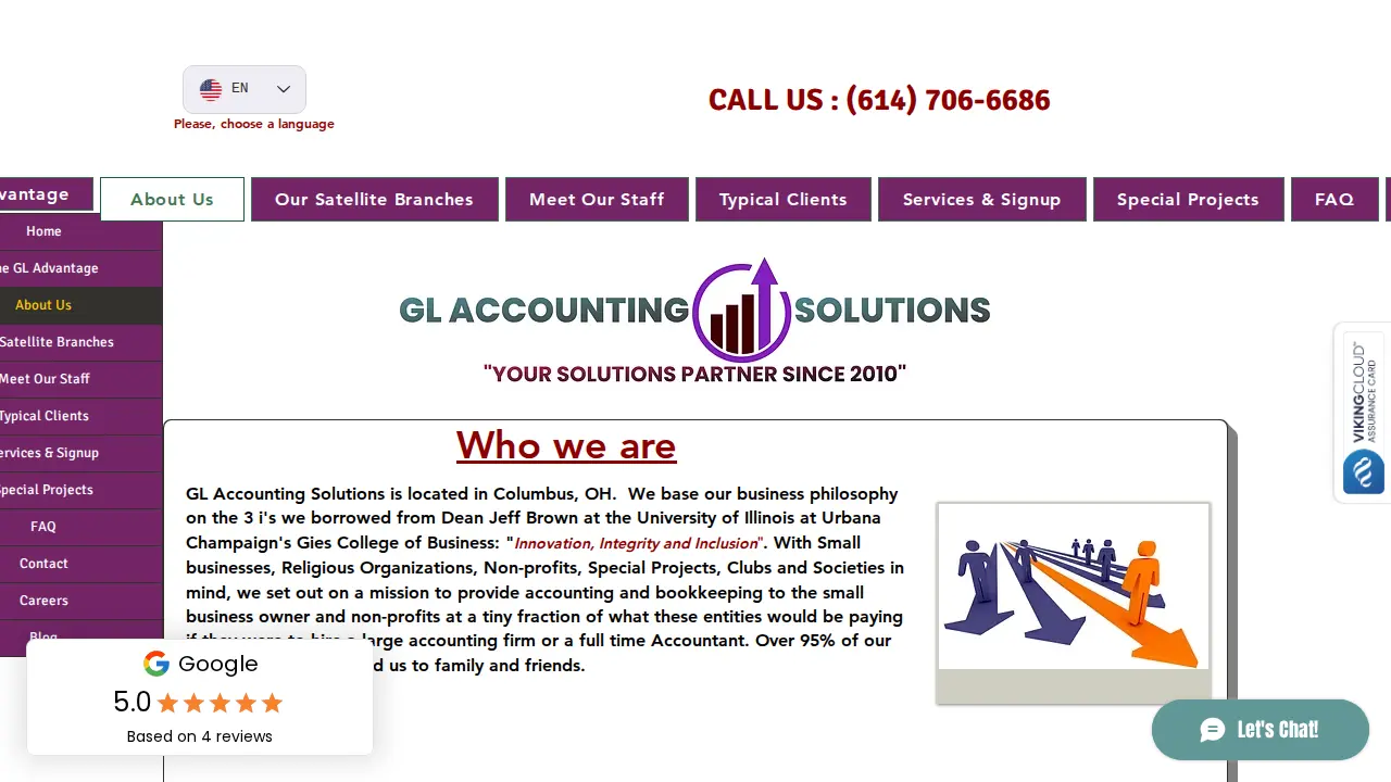 GL ACCOUNTING SOLUTIONS CORP page