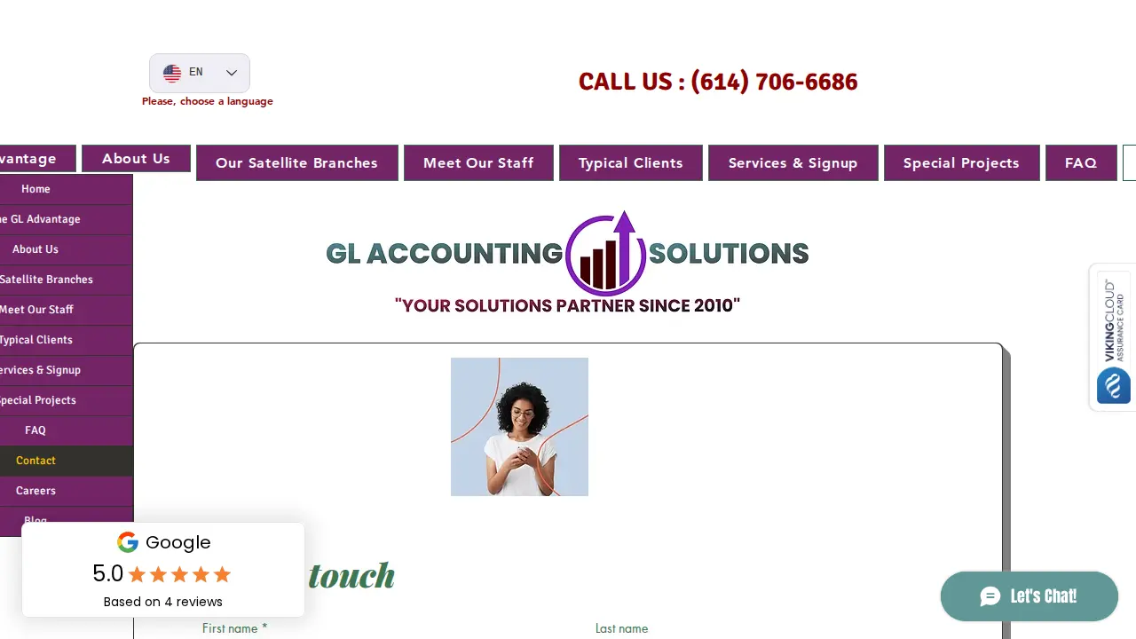GL ACCOUNTING SOLUTIONS CORP page