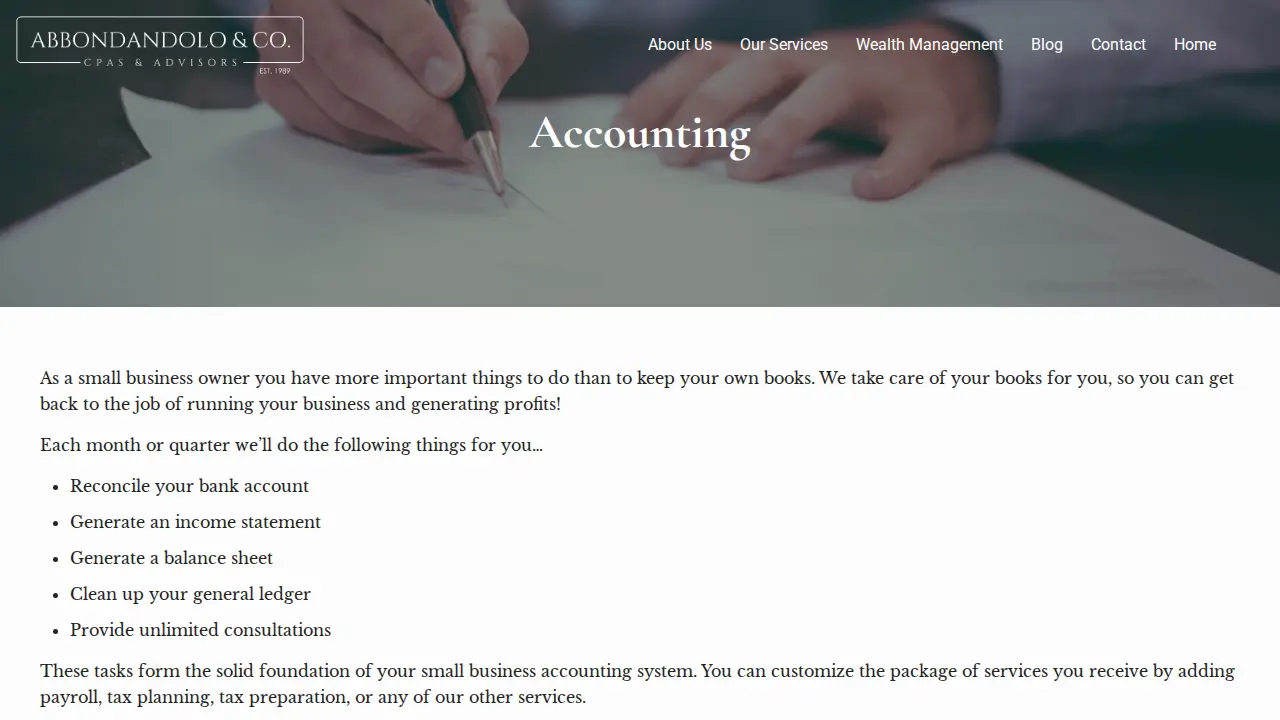 Abbondandolo & Co. CPAs page