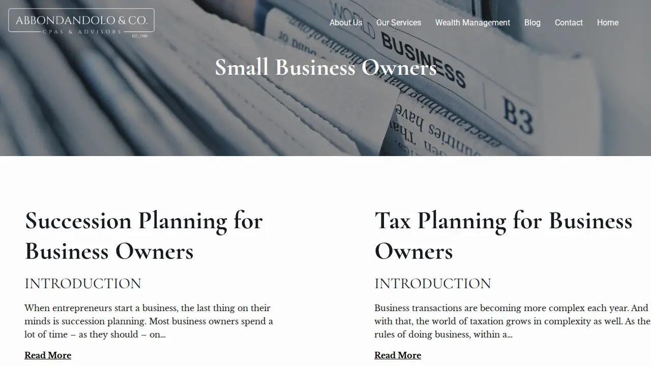 Abbondandolo & Co. CPAs page