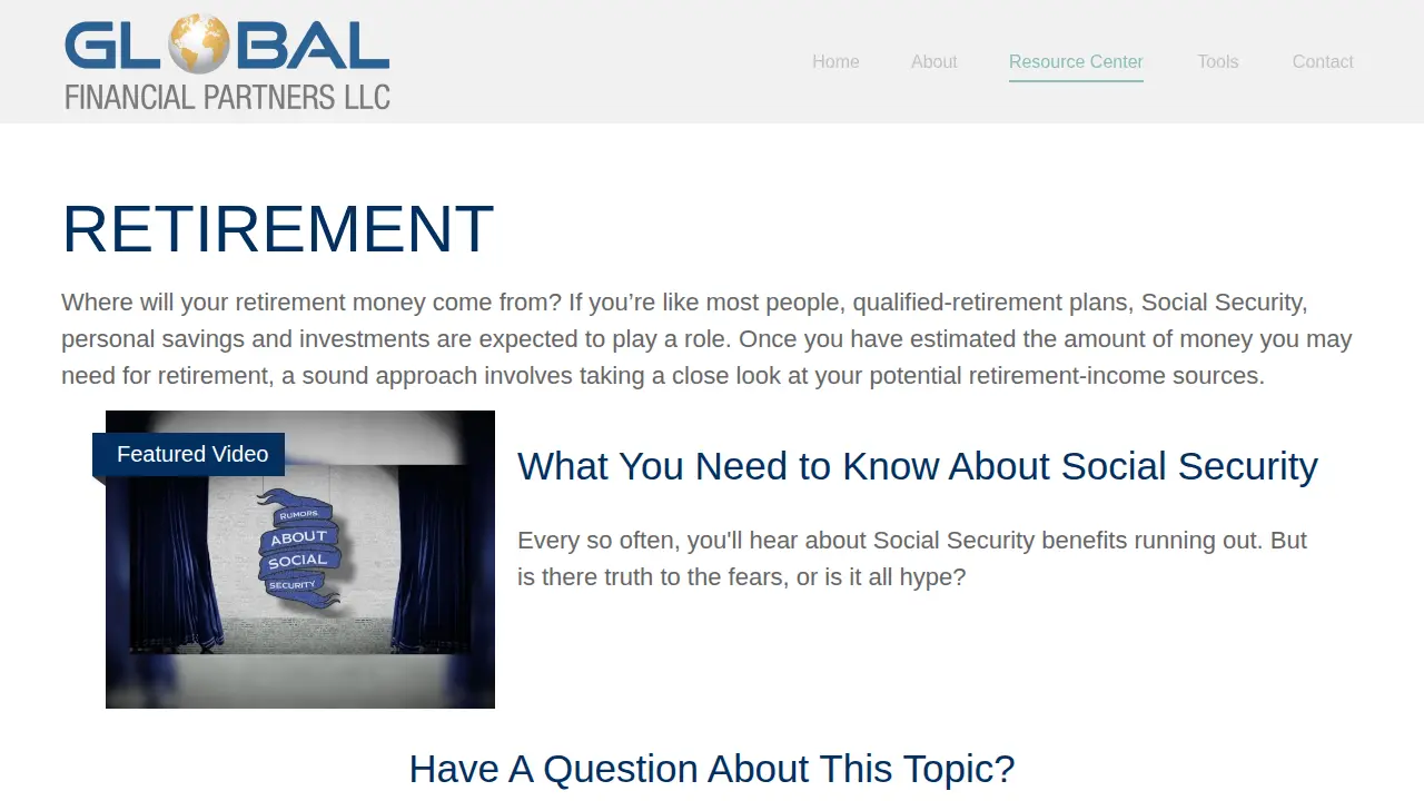Global Financial Partners LLC page