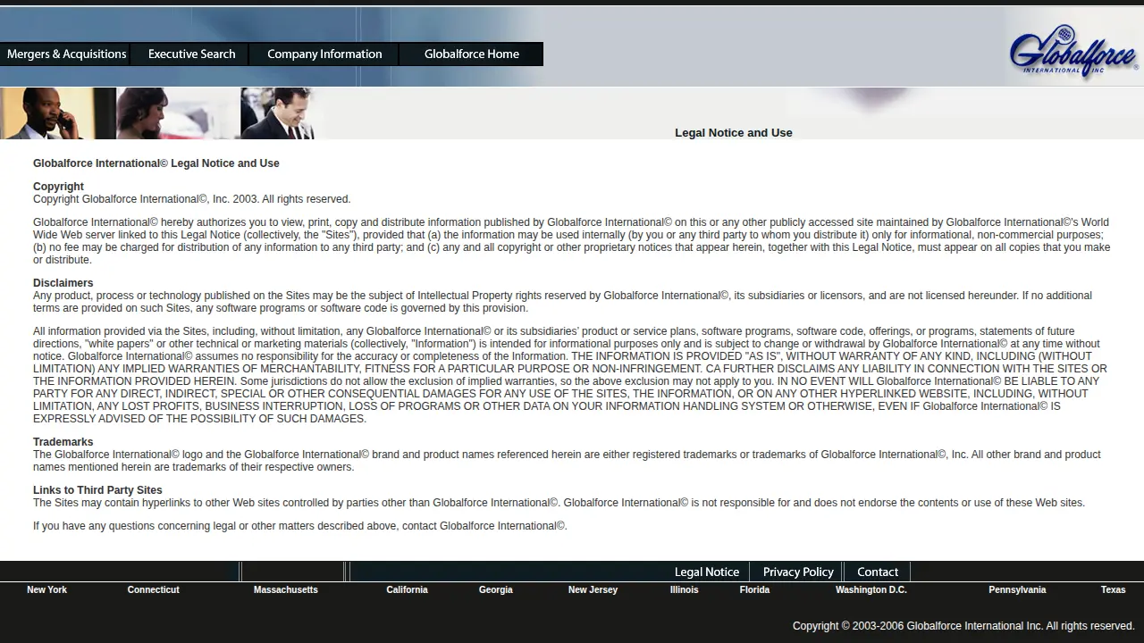 Globalforce International Inc page